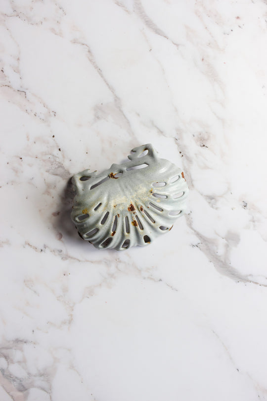 antique french enamel cast iron soap dish