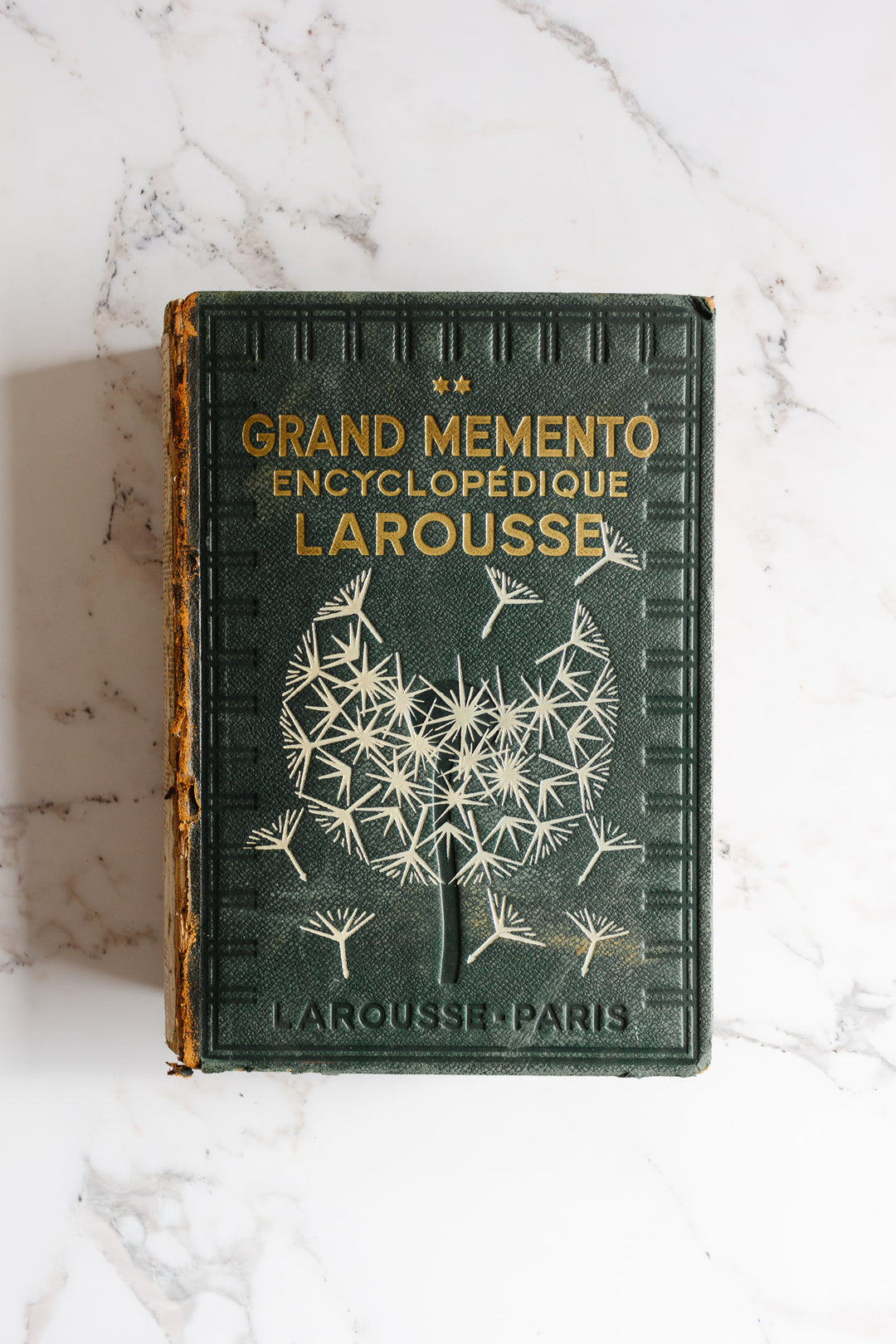 antique french nouveau larousse illustré leather bound book