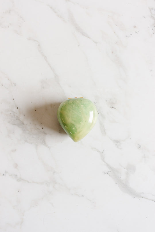 vintage french onyx green teardrop jewelry box