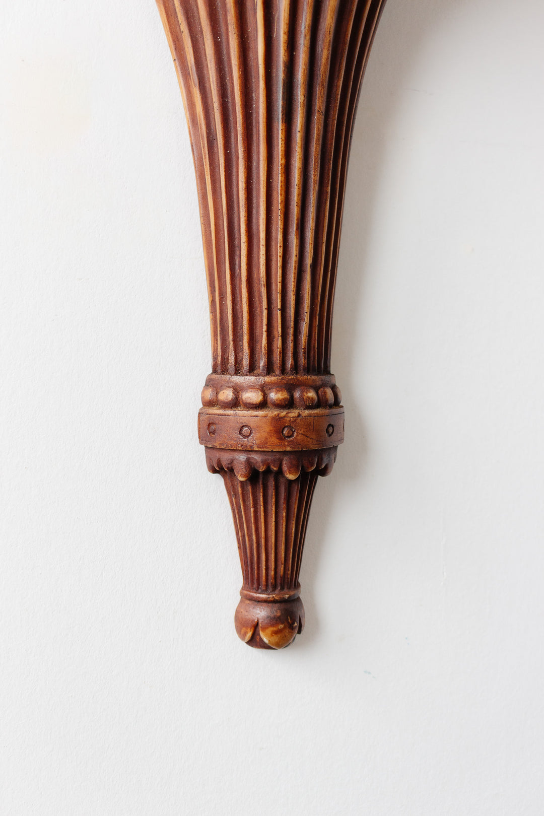 vintage italian carved wood wall mounted shelf with gilt painted details