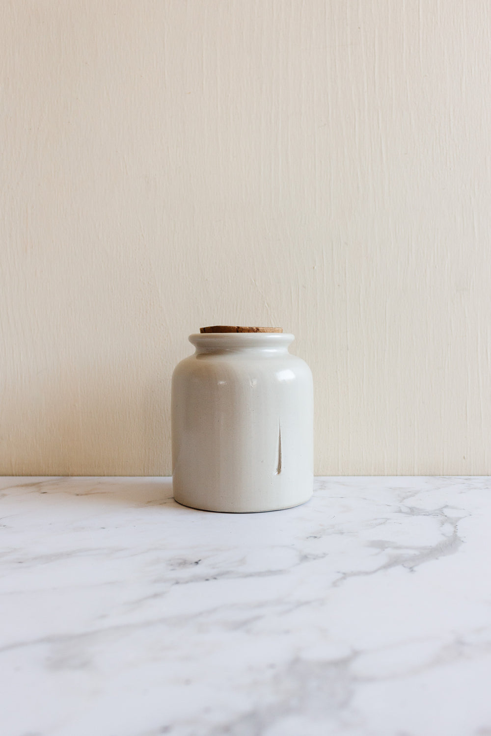 vintage French mustard jar with cork