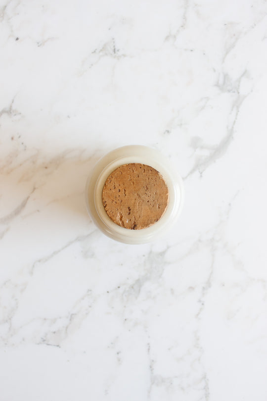 vintage French mustard jar with cork