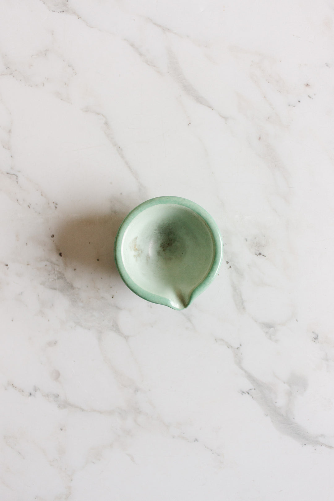 petite antique french glazed earthenware mortar