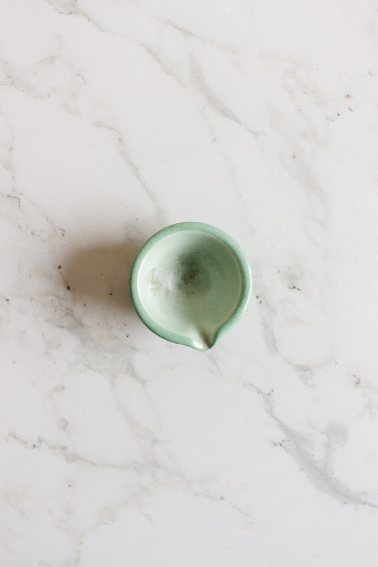 petite antique french glazed earthenware mortar