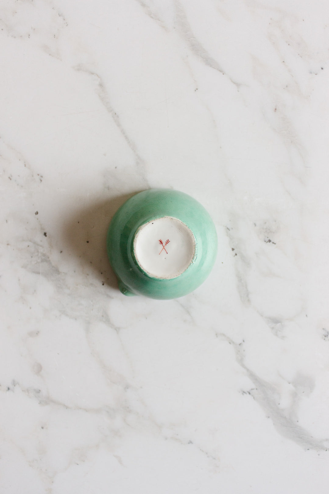 petite antique french glazed earthenware mortar