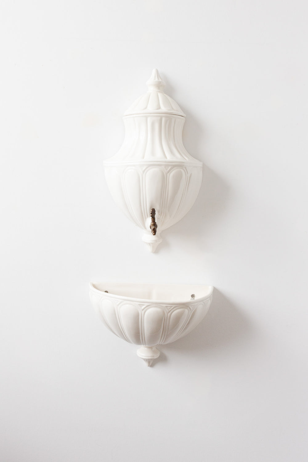 vintage italian wall mounted porcelain fountain