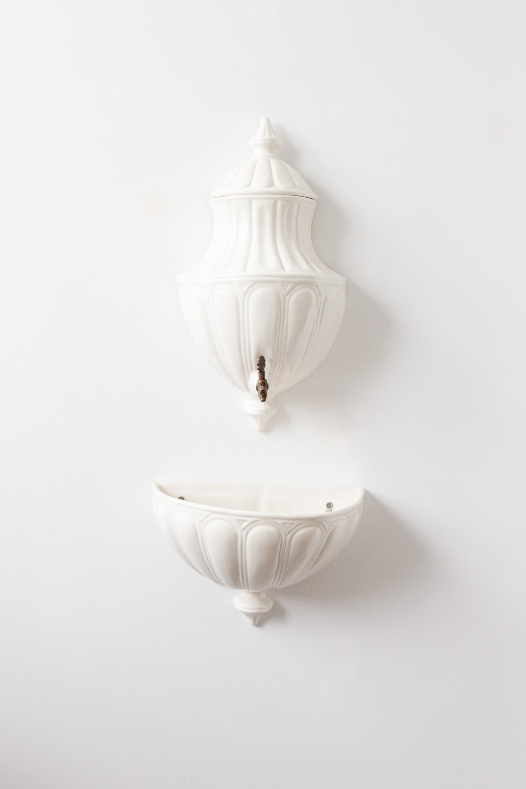 vintage italian wall mounted porcelain fountain