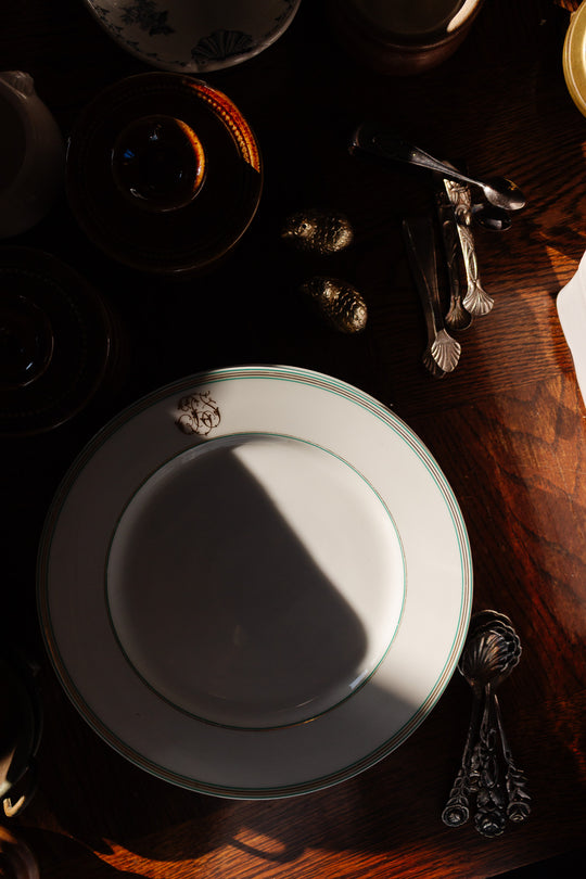19th century Pillivuyt monogrammed dinner plates, set of 6