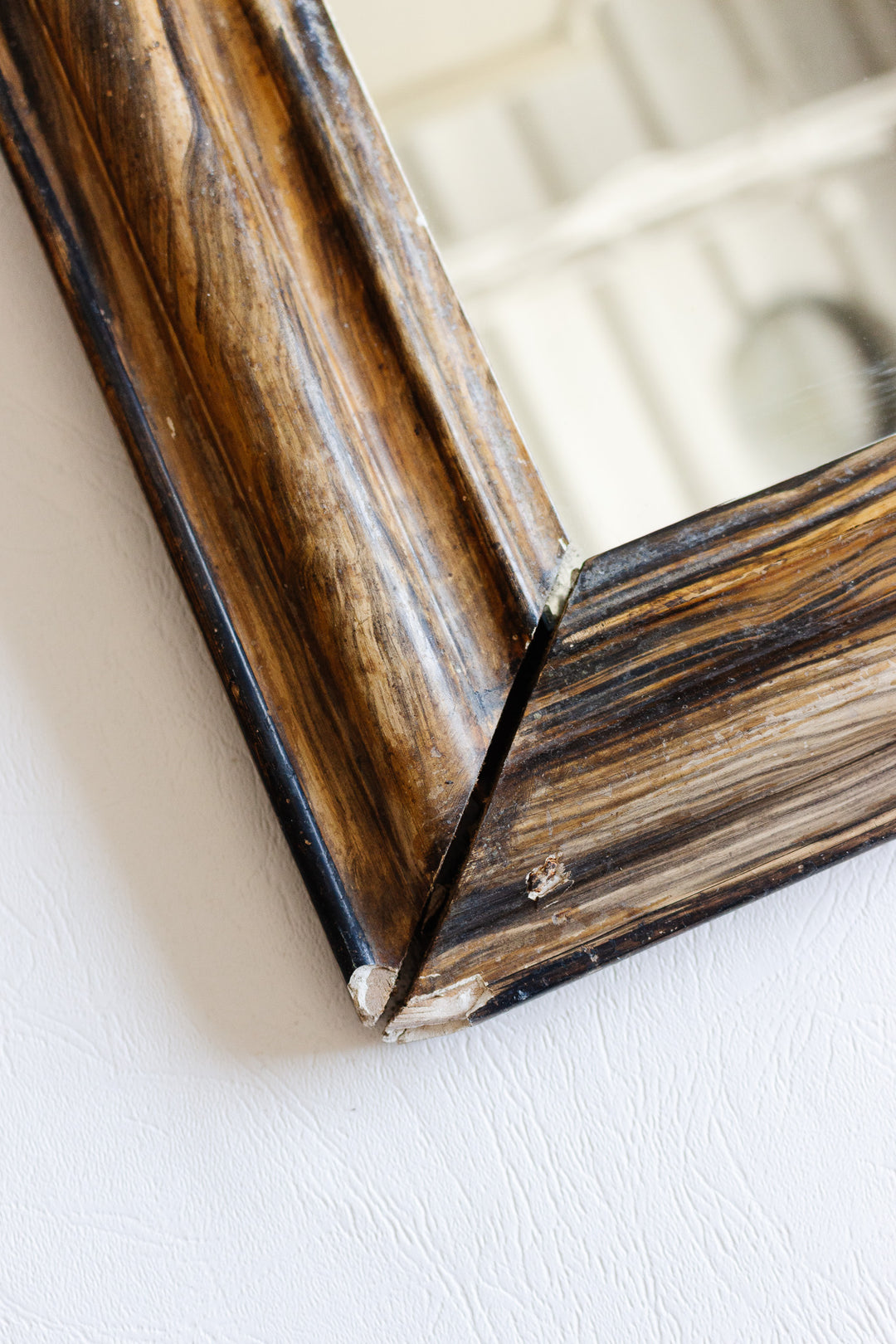 antique french "faux bois" louis-philippe mirror