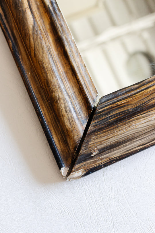 antique french "faux bois" louis-philippe mirror
