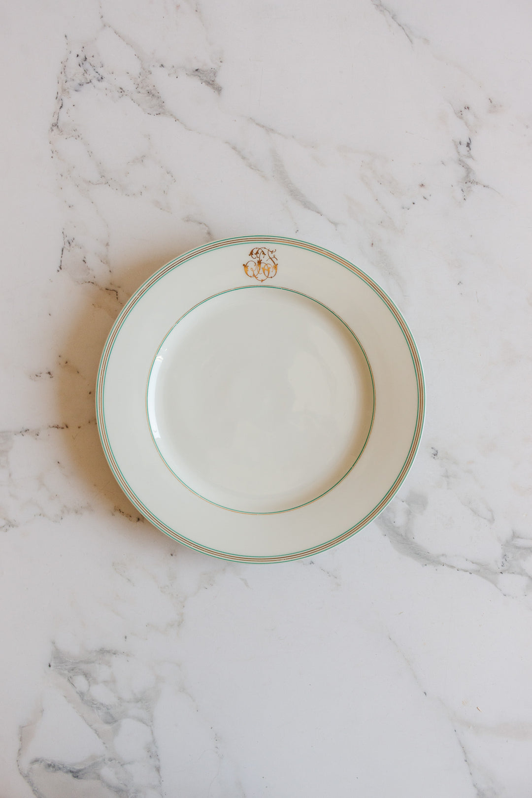 19th century Pillivuyt monogrammed dinner plates, set of 6