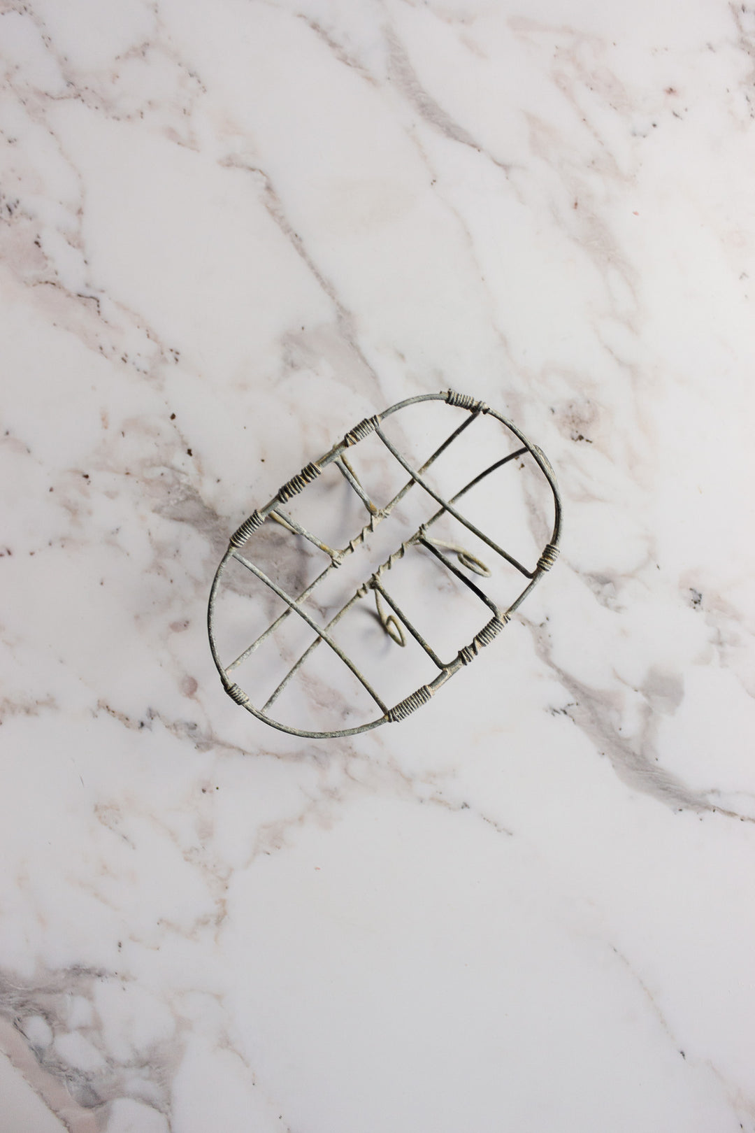 rare 1930s French wire work pedestal soap holder
