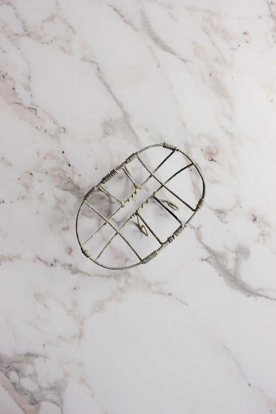 rare 1930s French wire work pedestal soap holder