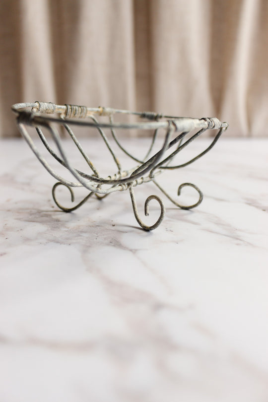 rare 1930s French wire work pedestal soap holder