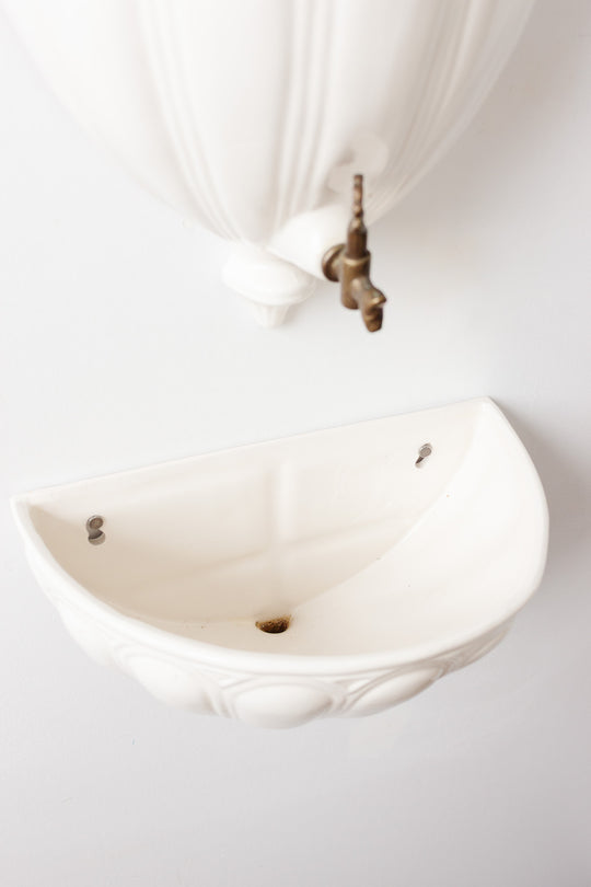 vintage italian wall mounted porcelain fountain