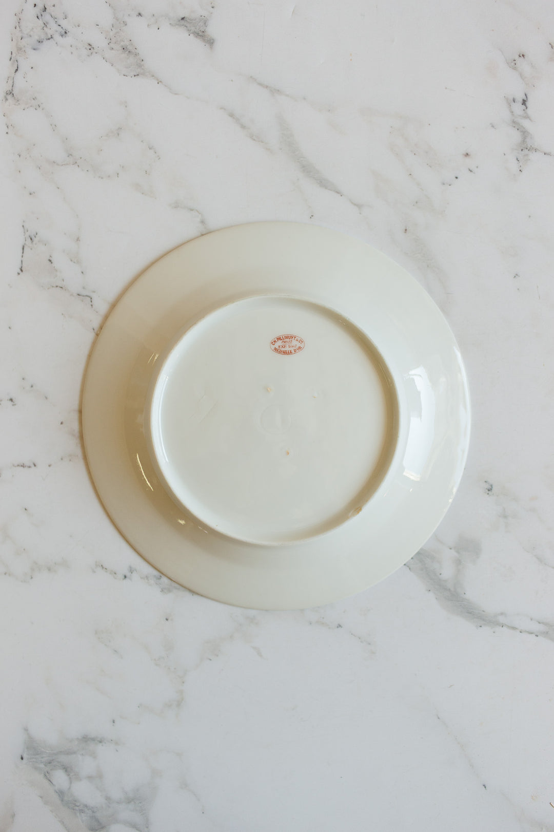 19th century Pillivuyt monogrammed dinner plates, set of 6