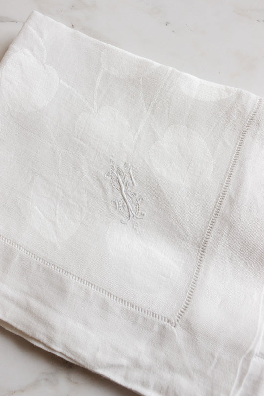 vintage french monogrammed dinner napkins