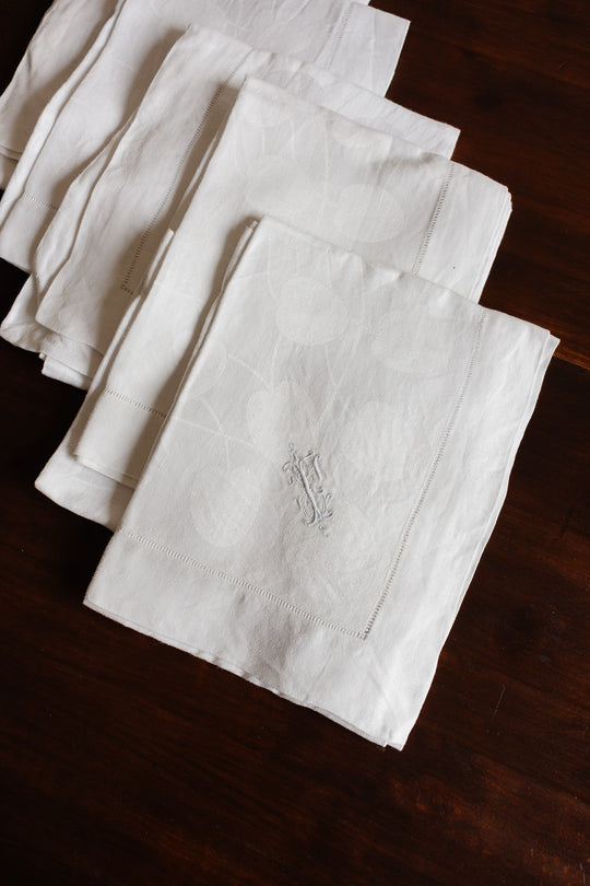 vintage french monogrammed dinner napkins