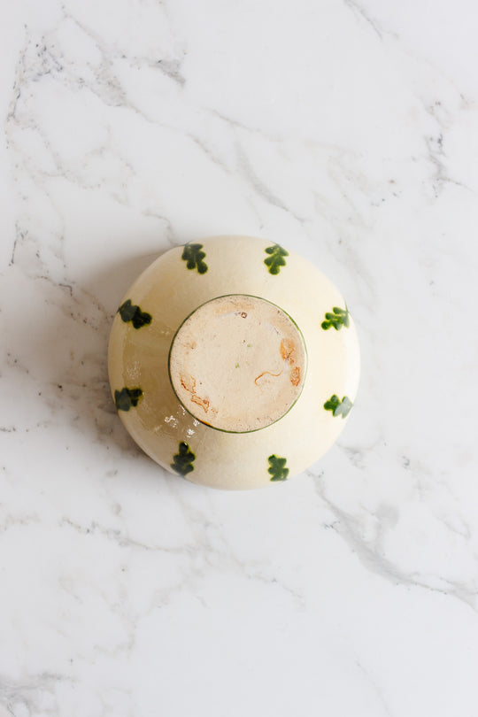 vintage italian scallopped pedestal bowl