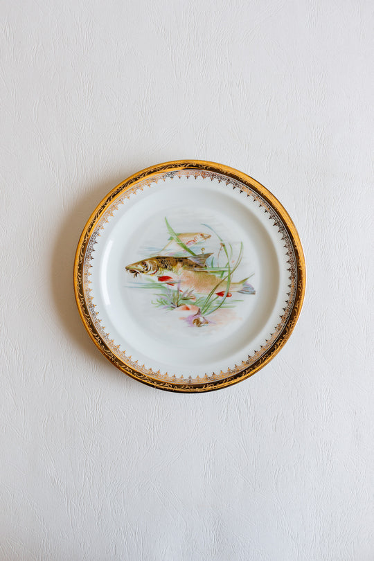 set of 12 midcentury french limoges fish plates