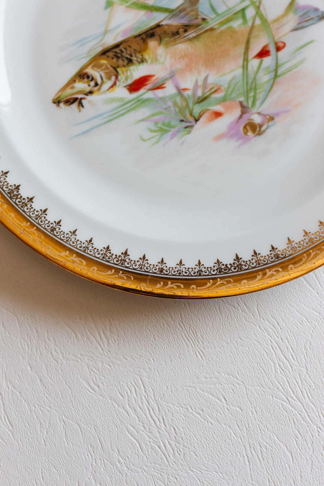 set of 12 midcentury french limoges fish plates