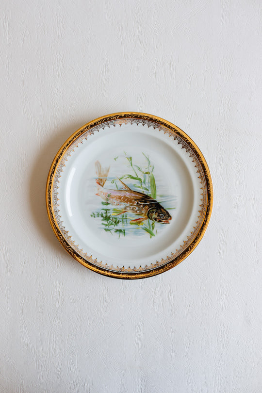 set of 12 midcentury french limoges fish plates