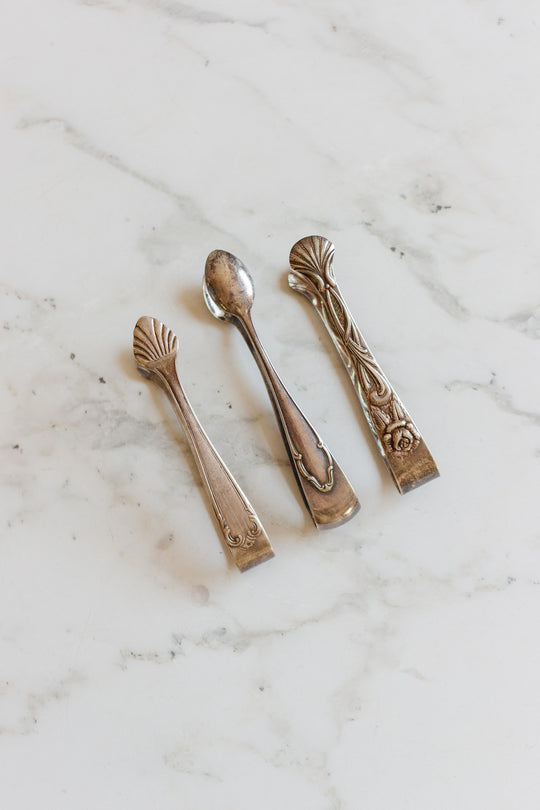 antique german silverplate ice or sugar cube tongs