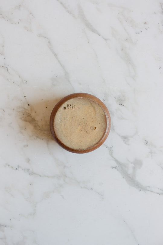 antique french stoneware butter pat trio