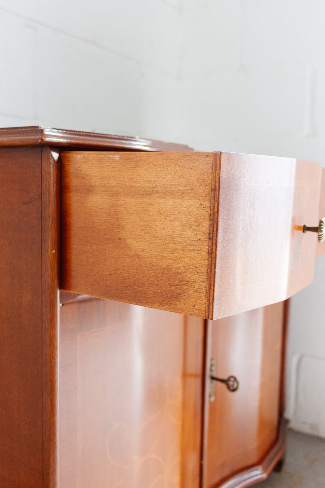 vintage italian wood inlay dresser
