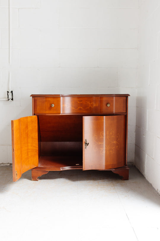 vintage italian wood inlay dresser