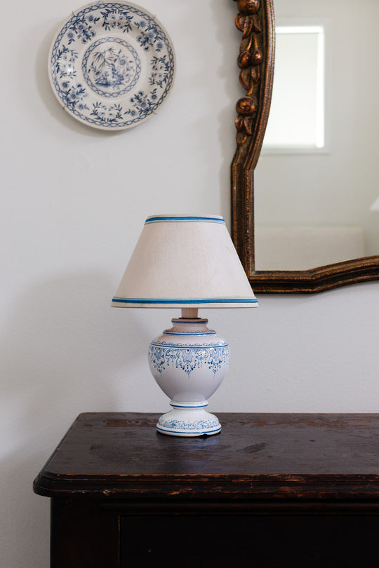 vintage french "atelier de Moustiers" ceramic table lamp.