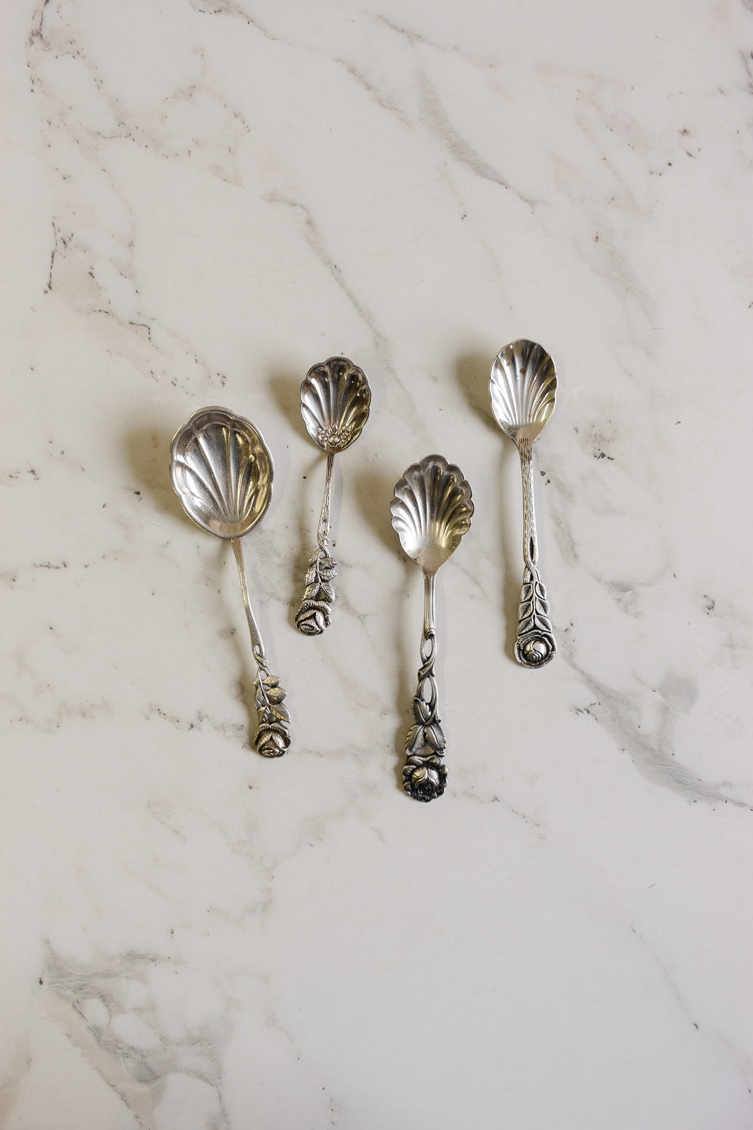 vintage german rostfrei rose spoons, set of of 4