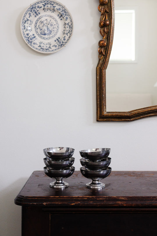 midcentury french ice cream cups, set of 6
