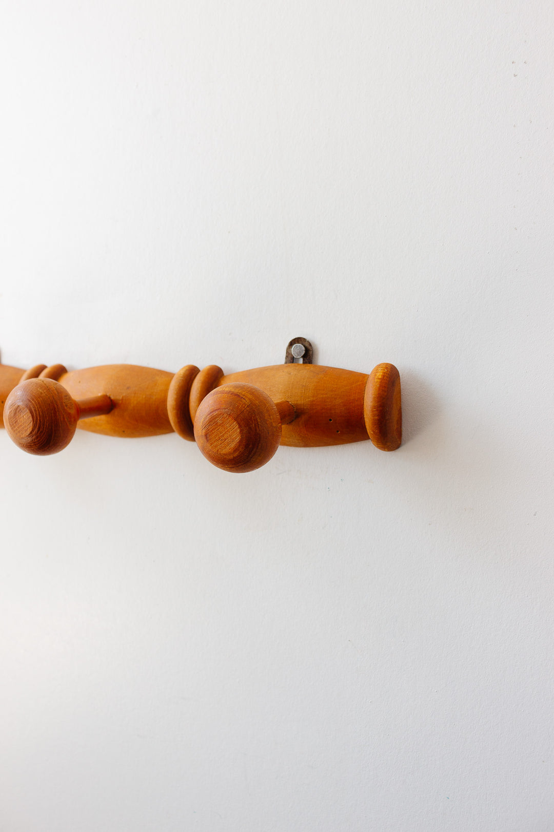 vintage French carved wood coat rack