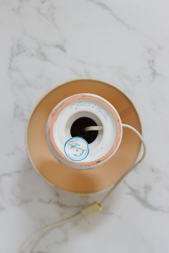 vintage french "atelier de Moustiers" ceramic table lamp.