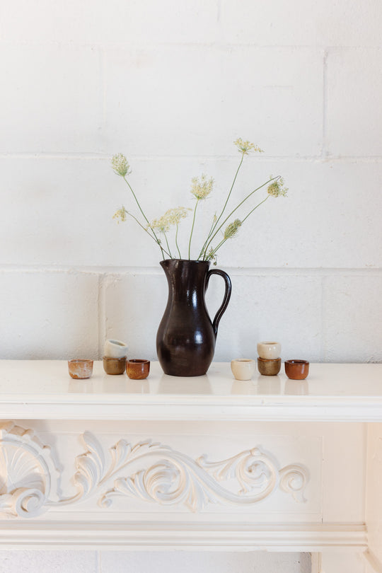 vintage French artist signed studio pottery vase, no. 60