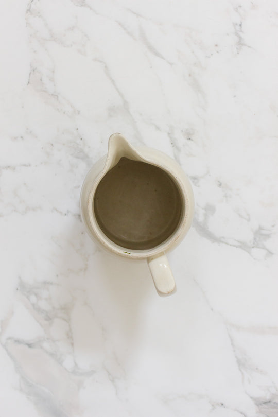 antique french white stoneware  pitcher