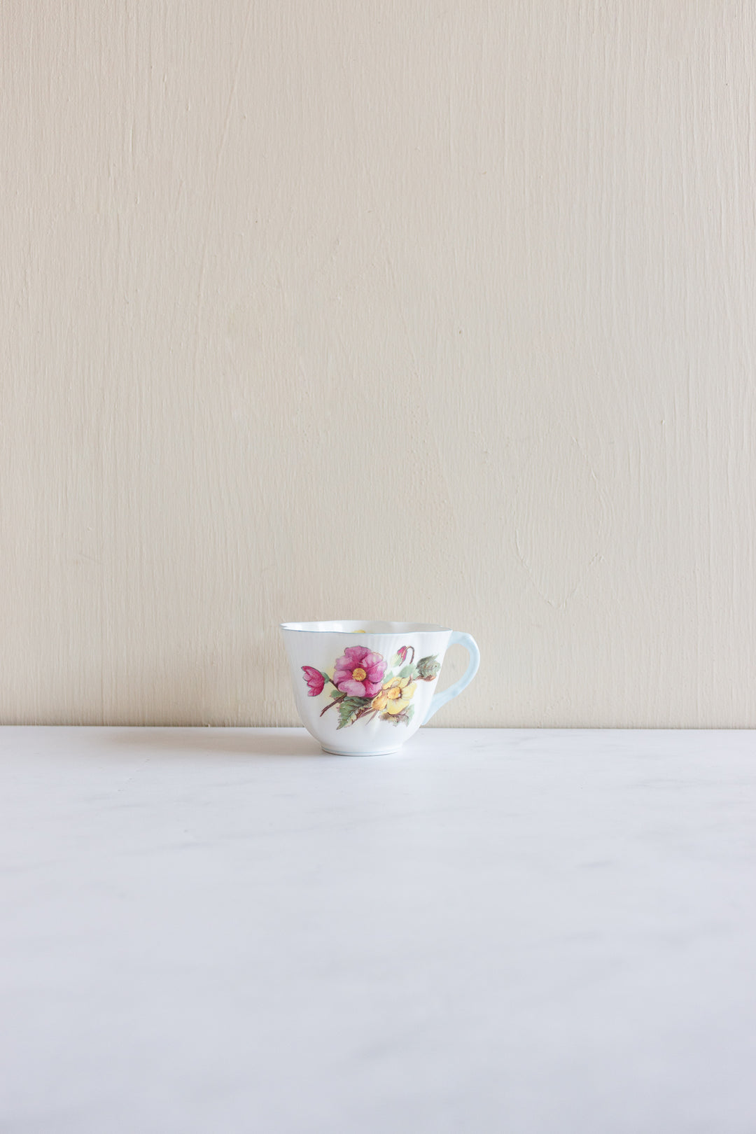 vintage Shelley "begonia" teacups and plates, set of three