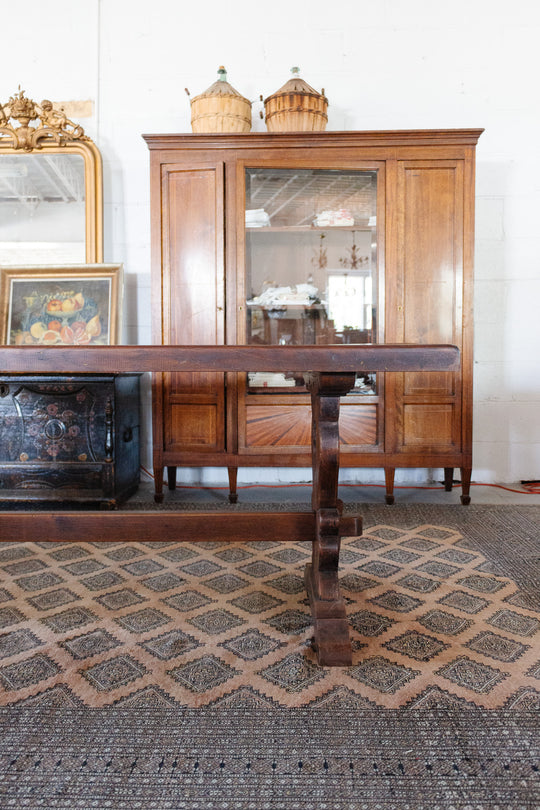 1930s French oak monastery dining table