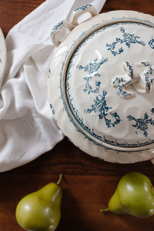 turn of the century french transferware soupière