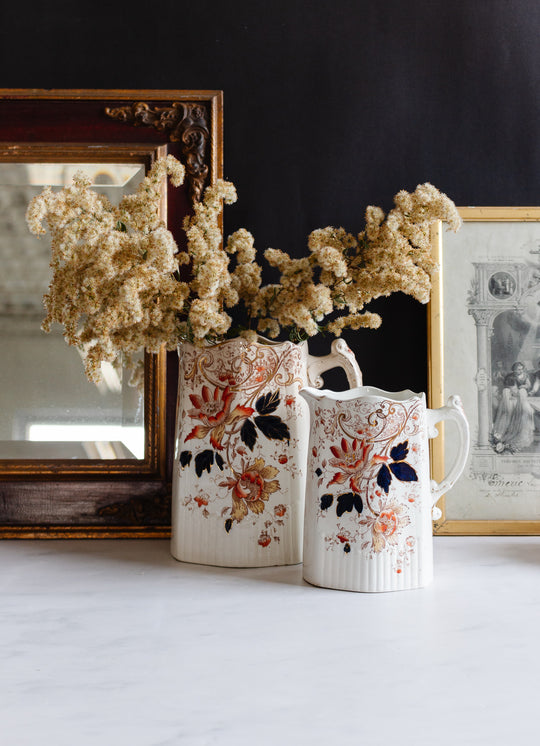 rare durham fw & co autumn floral porcelain pitcher