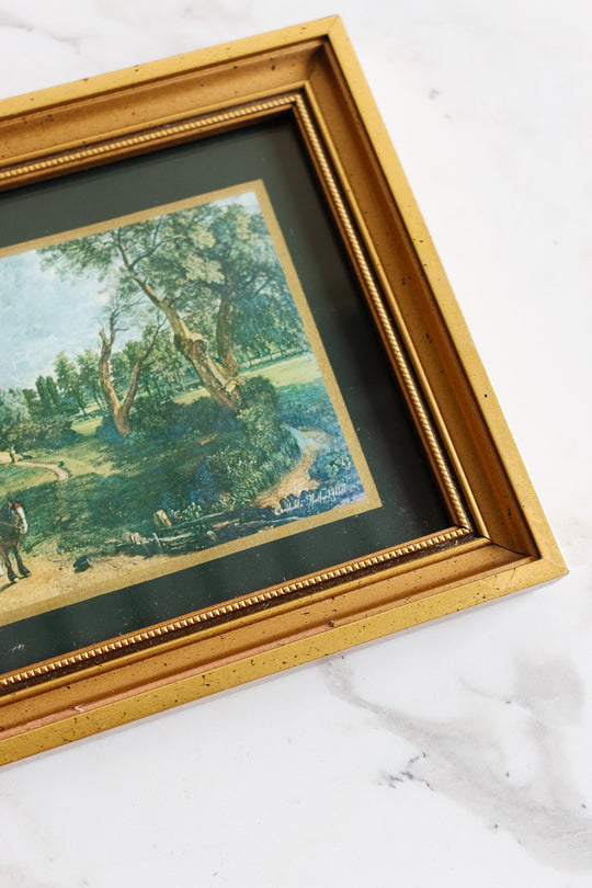 pair of vintage English framed landscape prints