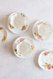 vintage Shelley "begonia" teacups and plates, set of three