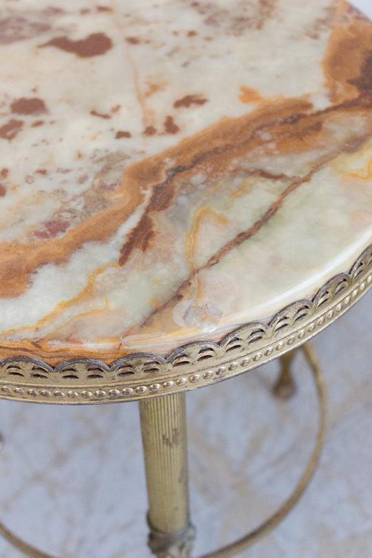 louis xvi style french guéridon with marble top