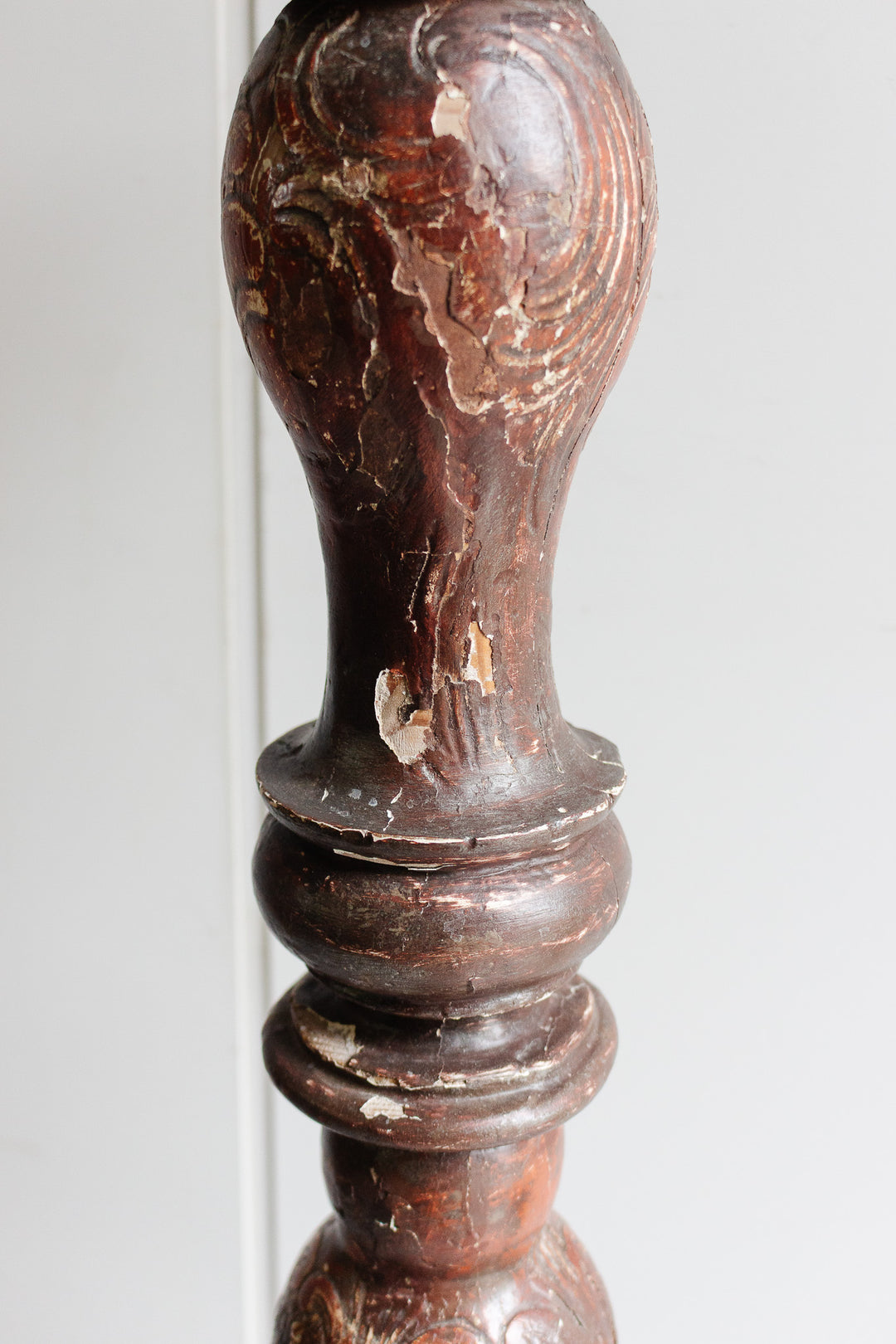 19th century European altar wooden candlestick