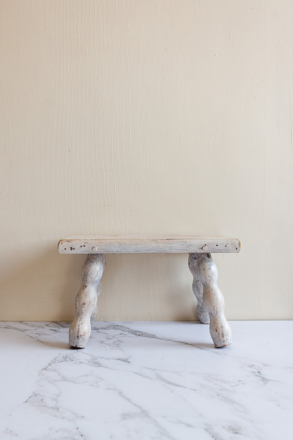 vintage french bobbin leg milking stool