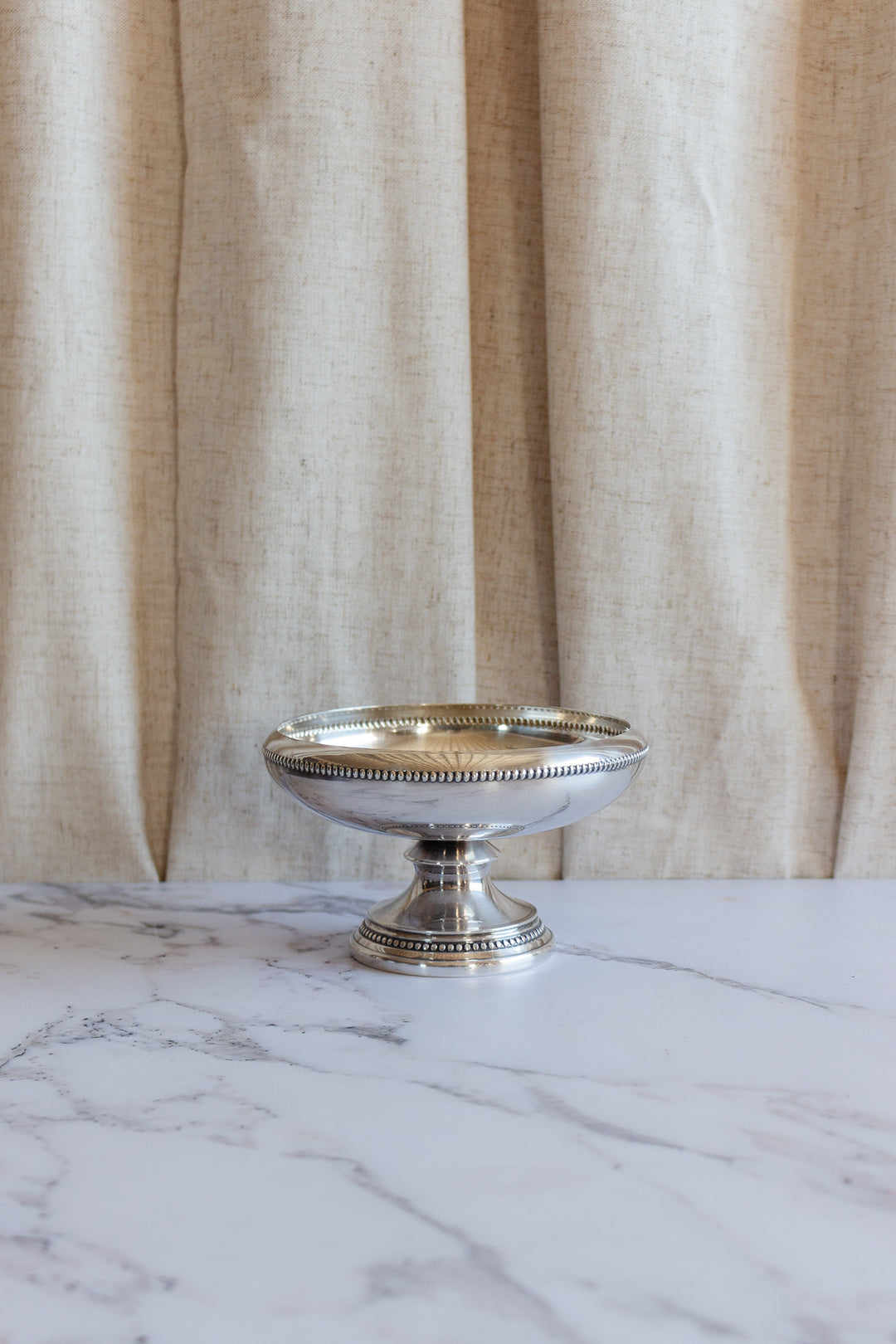 extra large antique French hotel silver flower frog