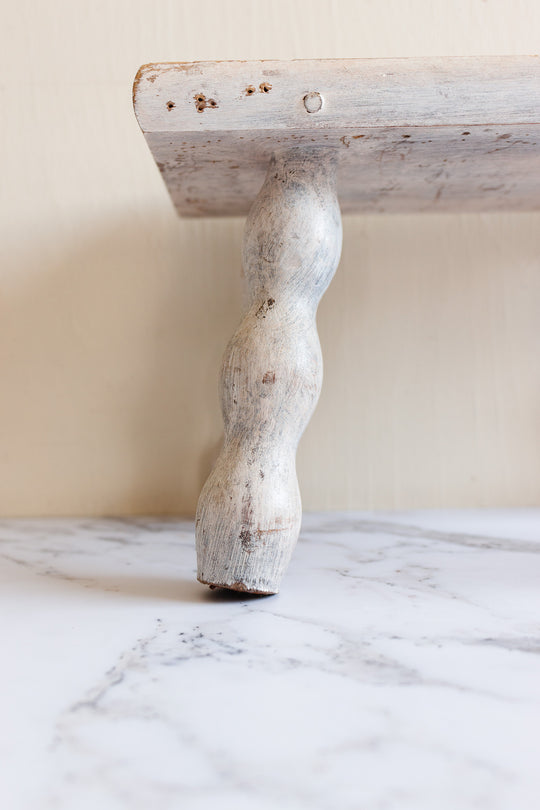 vintage french bobbin leg milking stool