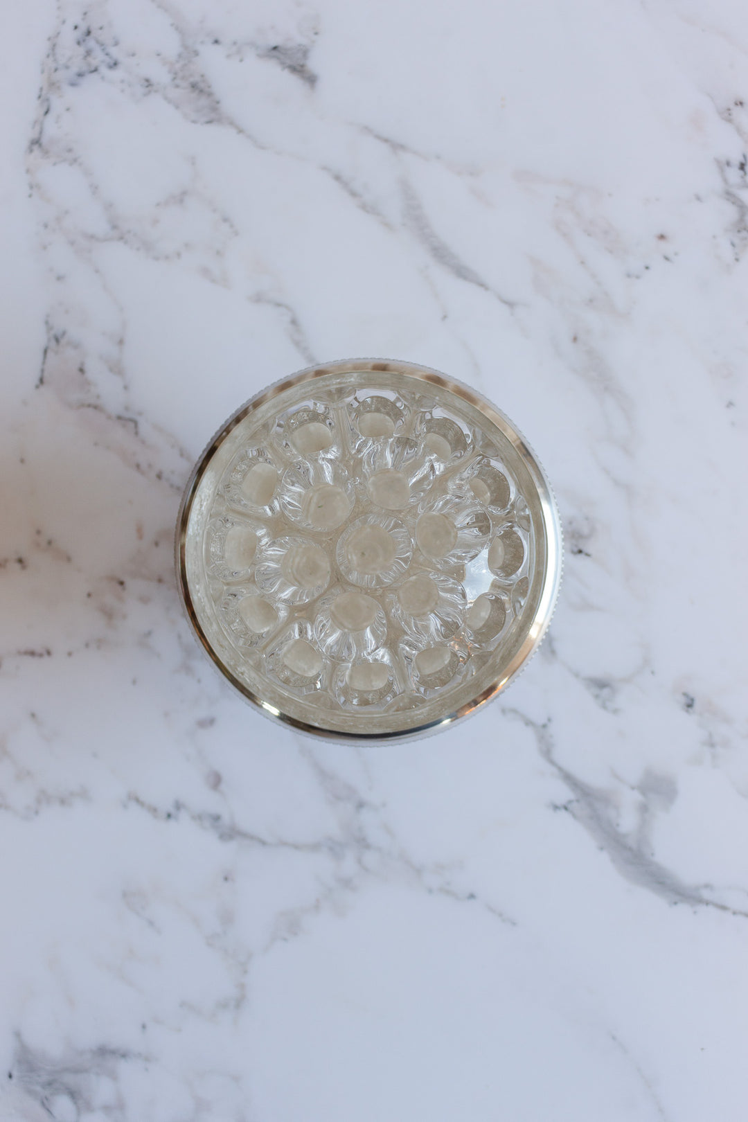 extra large antique French hotel silver flower frog