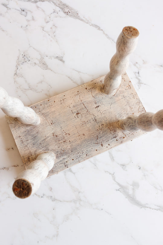 vintage french bobbin leg milking stool